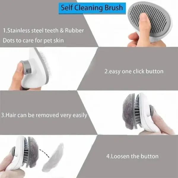 Pet Dog Brush Cat Comb Self Cleaning Pet Hair Remover Brush For Cats Dogs Grooming Tools Pets Dematting Comb Dogs Accessories - Image 6
