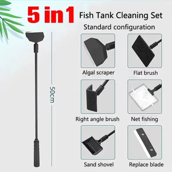 Aquarium Aquarien Reinigungswerkzeuge Kit Algen Tank Reiniger Set Aquarium Reiniger Aquarium Netz Schaber Schwamm Zubehör - Image 17