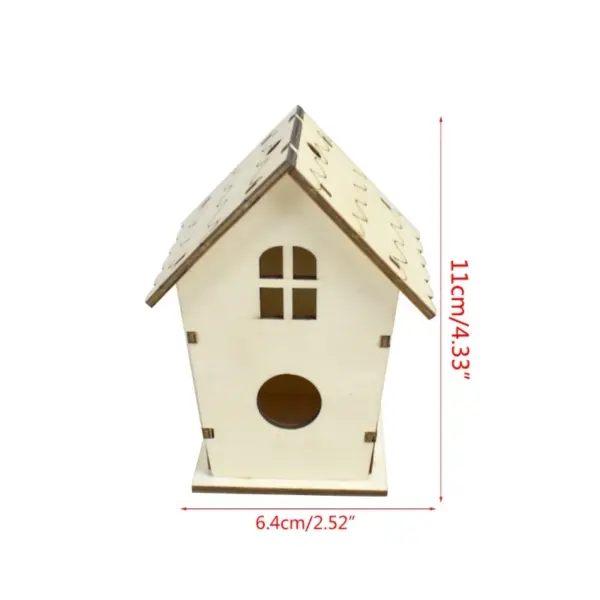 Natural Wooden Bird House Nest for Creative DIY Handmade Crafts Decorative Simulated Box for Bluebird Finch Wren Chickadee - Image 6