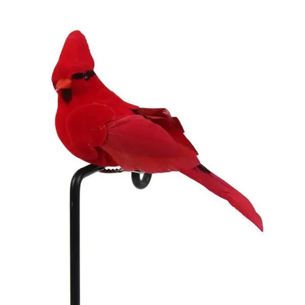 Hot 2pcs Simulation Feather Birds with Clips for Garden Lawn Tree Decor Handicraft Red Birds Figurines Home Decoration - Image 5