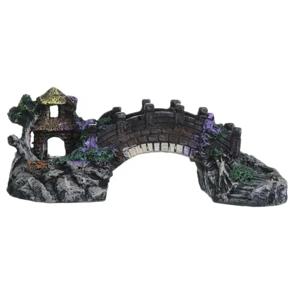 Aquarium Zubehör Laube Baum Pflanze gefälschte Landschafts bau Aquarium Ornament künstliche Brücke Steingarten Harz Aquarium Ornamente - Image 12