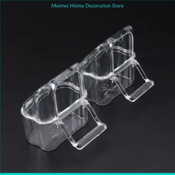 H7BF Bird Feeder with Perch Clear Acrylic Dispenser for Lovebird Canary - Image 5