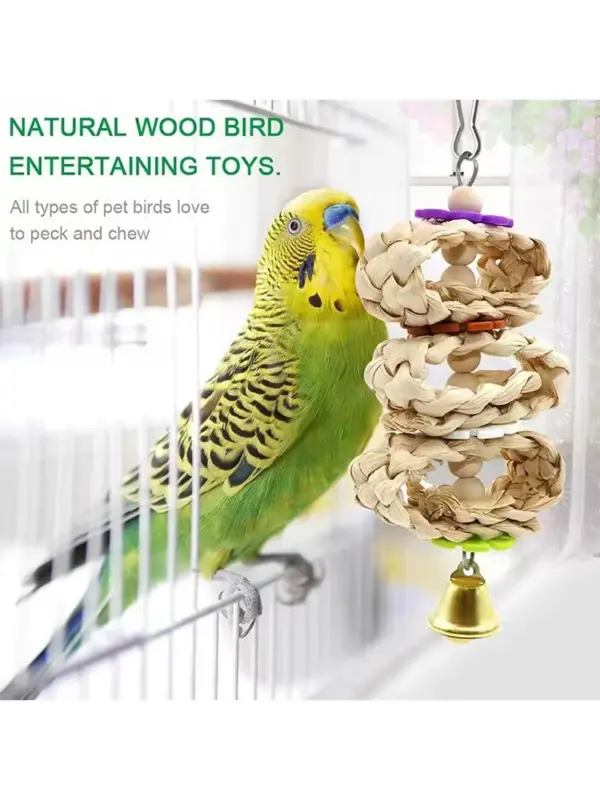 8PCS Bird Toy Set Chew Proof Bird Supplies Small Bird Toys Cloud Ladder Swing Parrot Toys Cage Accessories - Image 9