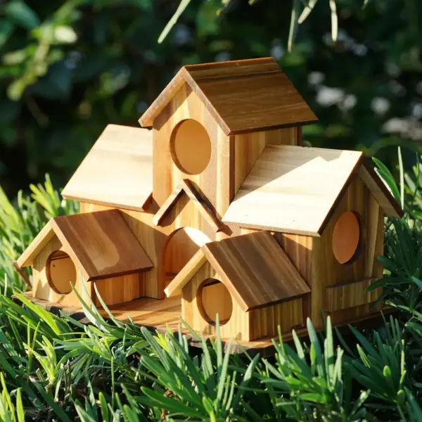 Bird House Room Wood Families Bluebird Finch Hanging Birdhouse For Garden Waterproof And Wear-resistant Pet Supplies - Image 12