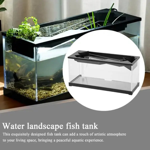 Transparente Acryl-Aquarien mit Filter, kleines Wohnzimmer, Landschaftstank, Aquarien mit Luftpumpe für Tischplatte - Image 12