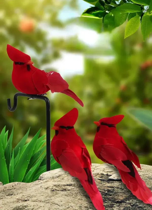 Hot 2pcs Simulation Feather Birds with Clips for Garden Lawn Tree Decor Handicraft Red Birds Figurines Home Decoration - Image 20