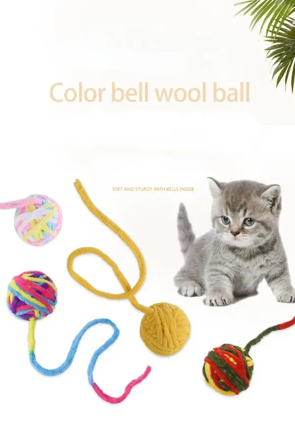 Dr.DC Katzenspielzeug für Haustiere sind selbstunterhaltend, zum Kauen und Necken von Katzen, Spielzeugbälle aus farbiger Wolle, Hundezubehör, Zappelspielzeug für Katzen, Zubehör - Image 17