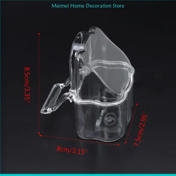 H7BF Bird Feeder with Perch Clear Acrylic Dispenser for Lovebird Canary - Image 4