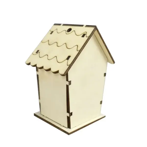 Natural Wooden Bird House Nest for Creative DIY Handmade Crafts Decorative Simulated Box for Bluebird Finch Wren Chickadee - Image 4