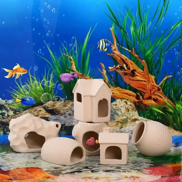 Ton Aquarium Dekoration Keramik Aquarium Landschaftsbau Garnelen Shelter Laiwung Tank Zucht Haus Höhle Keramik Topf Ornamente - Image 4
