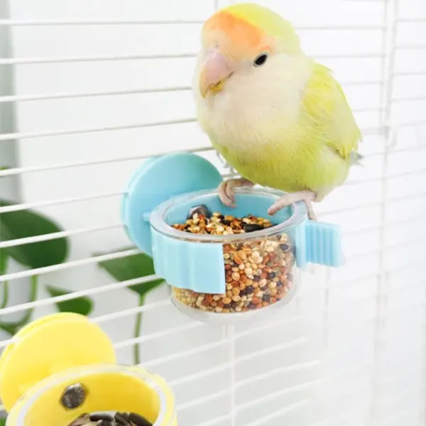2Pieces Plastic Bird Feeders Lovebird Drinking Cup For Parrots And Budgies .Y1QB - Image 5