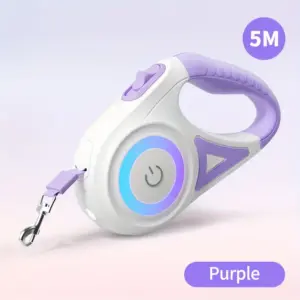 Retractable Dog Leash with Flashlight   Front Safety Led Light  360°Tangle Free Training Leash