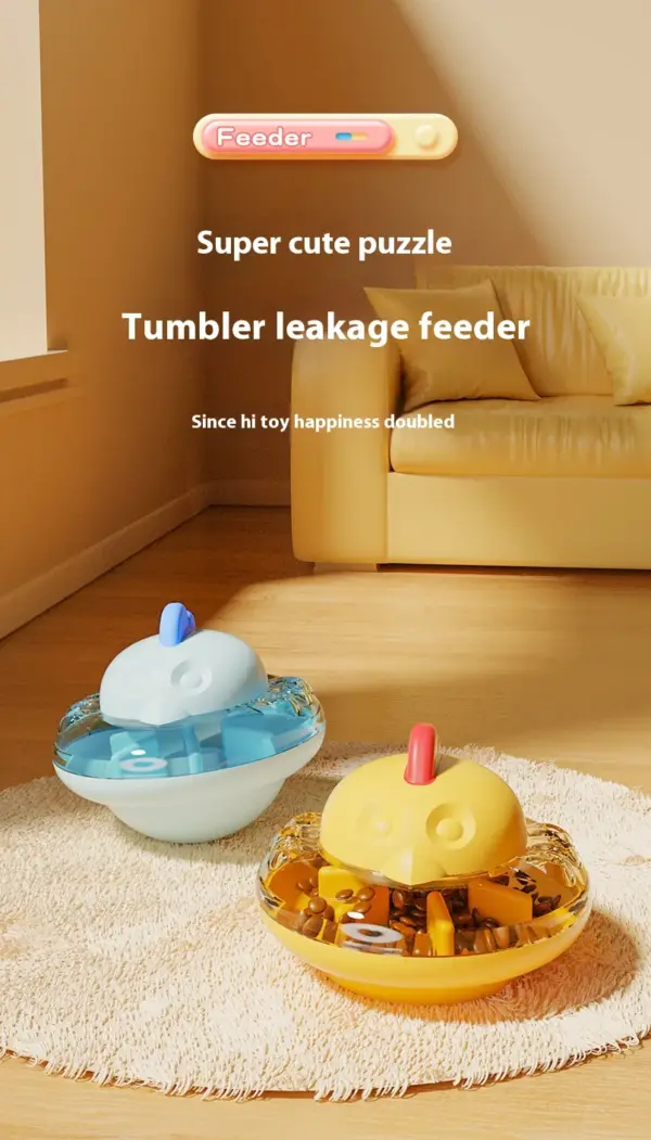 Katzen- und Hundefutterspender, Spielzeug, lustige Hühnerform, interaktives langsames Futterspender-Puzzlespielzeug für Katzen und Hunde - Image 7