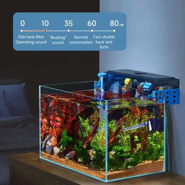 Aquarium-Filter mit Wasserfall-Sauerstoffreicherung. Geeigneter Mehrschichtiger Filter. Ohne Filtermaterial - Image 10