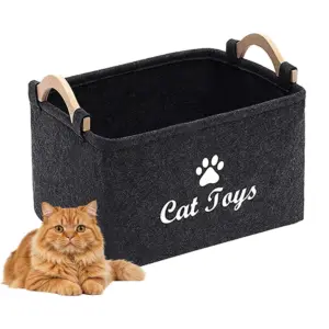 Filz Haustier Spielzeug Box Katze und Hund Spielzeug Lagerung Box Haustier Box Spielzeug Lagerung Box, geeignet für Die Organisation Von Haustier Liefert Kragen Zubehör