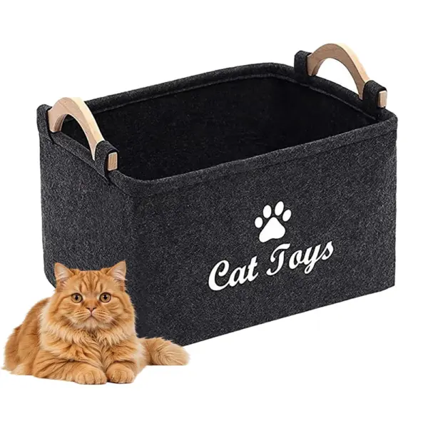 Filz Haustier Spielzeug Box Katze und Hund Spielzeug Lagerung Box Haustier Box Spielzeug Lagerung Box, geeignet für Die Organisation Von Haustier Liefert Kragen Zubehör