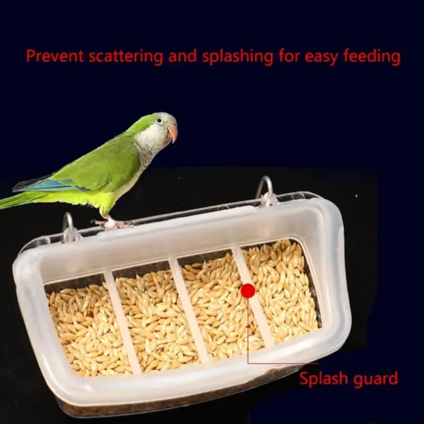 Bird Feeding Box Splashproof Dispenser Parrots Feeding Bowl Birds Cage Hanging Feeder Plastic Dropshipping - Image 3