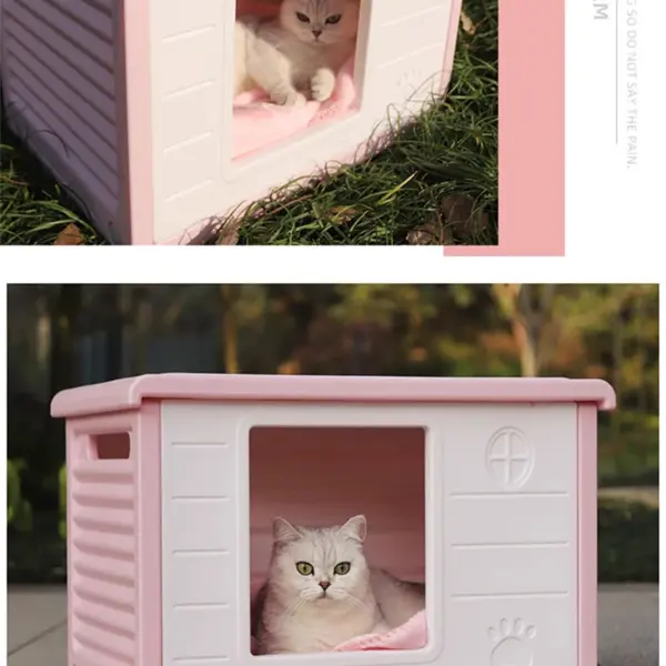 HOOPET Katzenstreu Katzenhaus Cottage Sommer Outdoor Regenfeste Hundehütte Katzenhaus Streunende Katze Outdoor Nester - Image 27