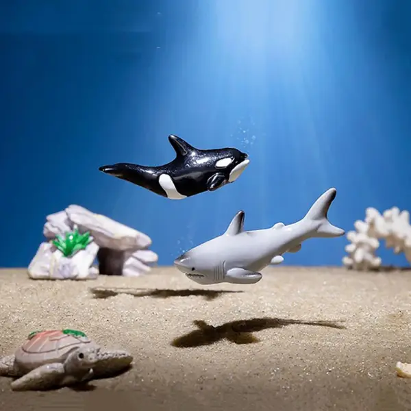 Mini Cute Whale Shark Turtle Aquarium For DIY Fish Tank Micro Landscape Simulated Submarine World Animals Home Desktop Ornament - Image 5