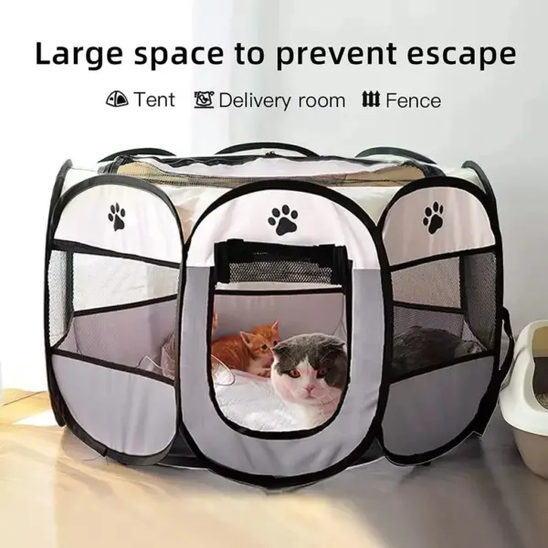 Tragbares, faltbares Katzenzelt, Katzenhaus, tragbar, zusammenklappbar, für Outdoor-Reisen, Haustierzelt, Katzen-/Hundekäfig, einfache Bedienung, große Katzen-/Hundezäune - Image 2