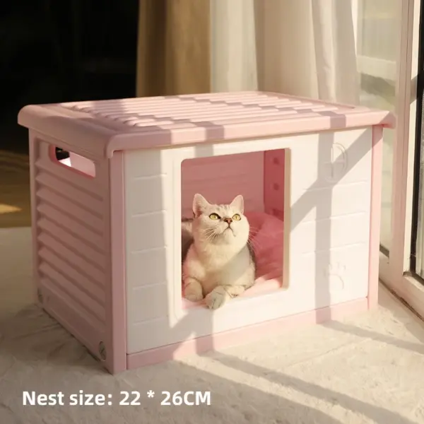 HOOPET Katzenstreu Katzenhaus Cottage Sommer Outdoor Regenfeste Hundehütte Katzenhaus Streunende Katze Outdoor Nester - Image 8