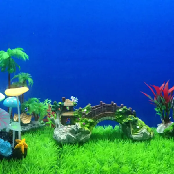 Aquarium Zubehör Laube Baum Pflanze gefälschte Landschafts bau Aquarium Ornament künstliche Brücke Steingarten Harz Aquarium Ornamente - Image 19