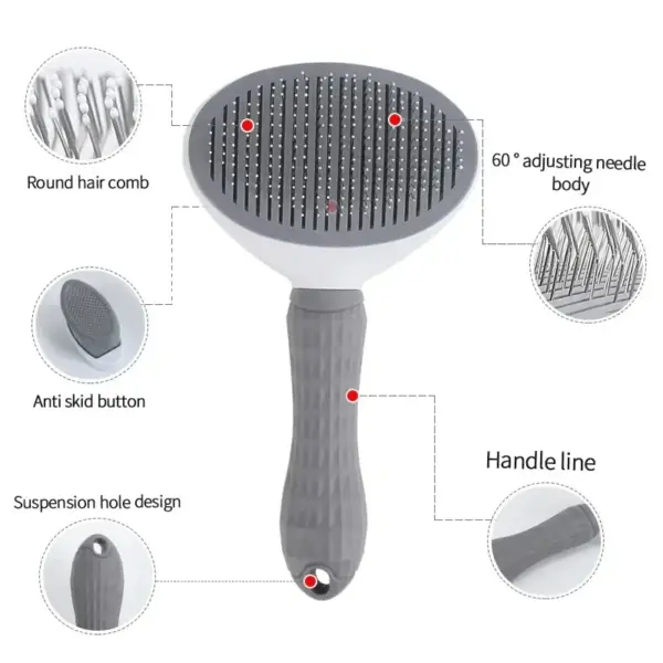 Pet Dog Brush Cat Comb Self Cleaning Pet Hair Remover Brush For Cats Dogs Grooming Tools Pets Dematting Comb Dogs Accessories - Image 3