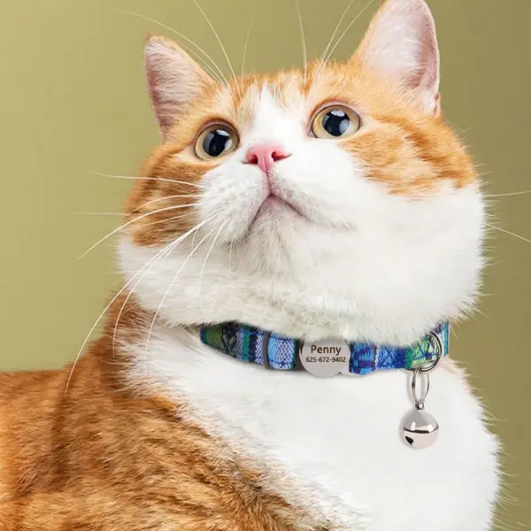 Personalisiertes Nylon-Katzenhalsband mit Schnellverschluss für Welpen und Katzen, Sicherheitshalsbänder für Haustiere, Kätzchen, kostenlos graviert, verstellbar - Image 23