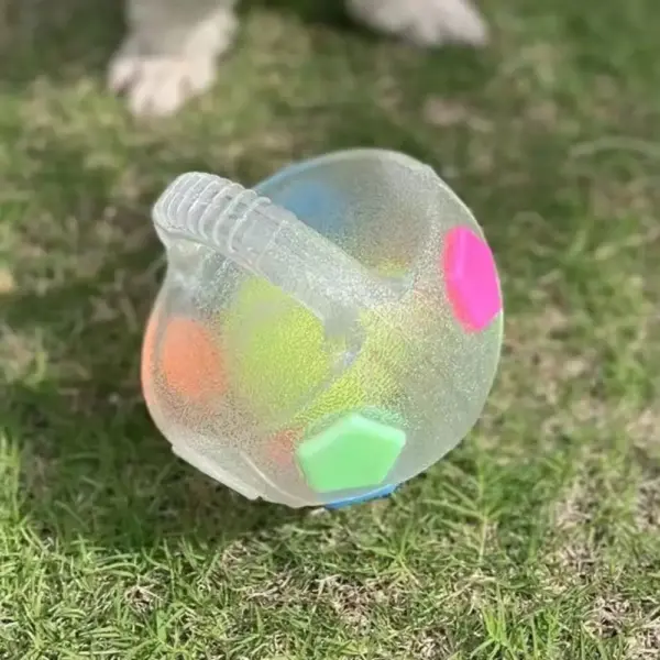 Tier-Hundespielzeug, Fußball, langlebig, TPR, interaktives Katzenballspielzeug mit Griff, Zähneknirschen und Training - Image 15