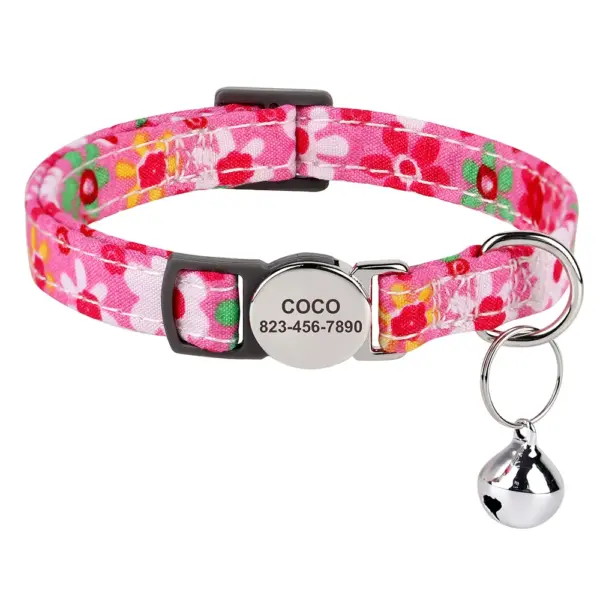 Personalisiertes Nylon-Katzenhalsband mit Schnellverschluss für Welpen und Katzen, Sicherheitshalsbänder für Haustiere, Kätzchen, kostenlos graviert, verstellbar - Image 7
