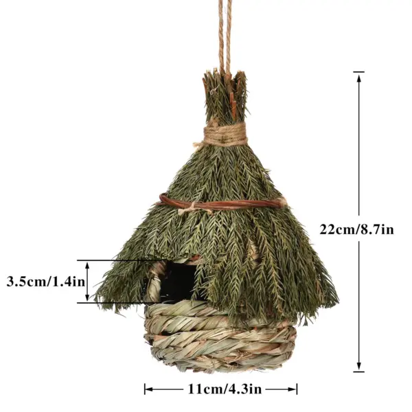 Birds Nest Bird Cage Natural Grass Egg Cage Bird House Outdoor Decorative Weaved Hanging Parrot Nest Houses Pet Bedroom - Image 7