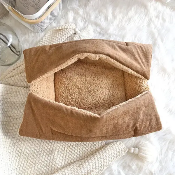 Katzen betten für den Winter warmes Zubehör Kätzchen häuser Hunde bett Korb matte Dinge Kissen Haus Welpen waren Haustier bedarf - Image 5