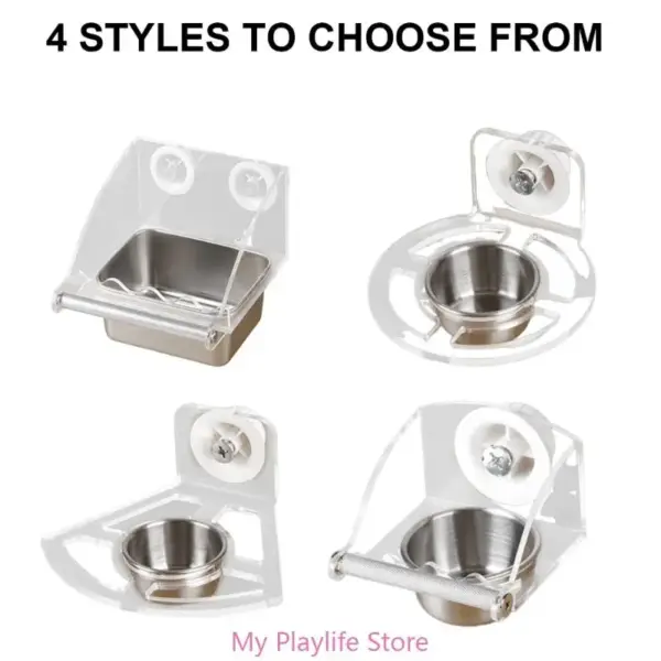 Bird Feeding Bowl Feeding Box Pet Parrot Cage Feeder Parrot Feeder Cage for Budgies Canaries Cockatiels Finches - Image 11