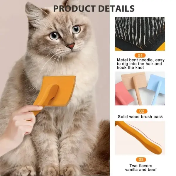 Pet Slicker Brush For Dog Dematting Removal Remover Slicker Tool Dog Brush Pet Cleaning Grooming Cat Hair Comb - Image 4