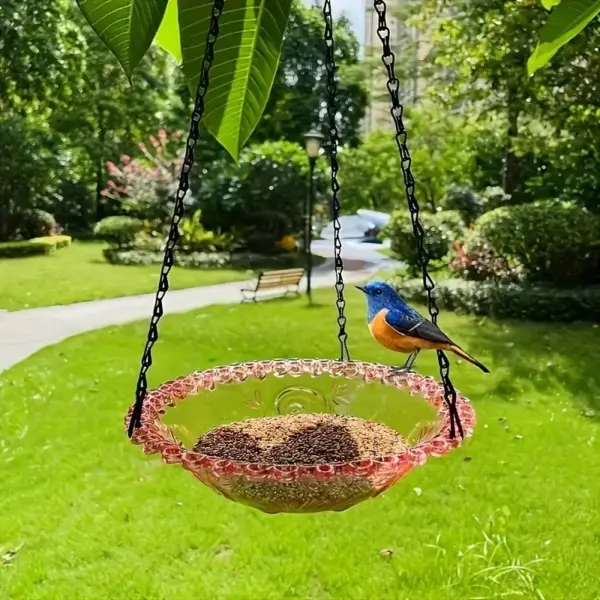 New Bird Flower Shaped Hanging Bird Feeder Birdbath For Garden Yard Farm Supplies Hummingbird Feeder Supplies Birdbath Bird Bath - Image 10