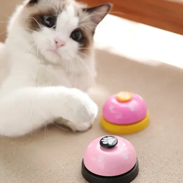 Hunde trainieren Glocken Katze Mahlzeit Glocke Welpen Fütterung Anruf Glocke Kind Hand Fähigkeit Training interaktive Katzen Spielzeug Haustier Training Knopf - Image 2