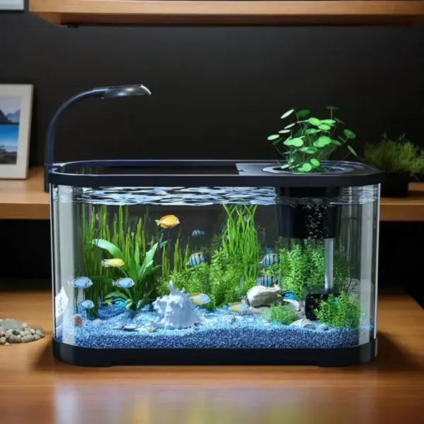 Aquarium Kit Small Beginner Fish Tank Decorative Fish Tank For Terrapin Tortoise Turtle Household Clear Aquarium - Image 6
