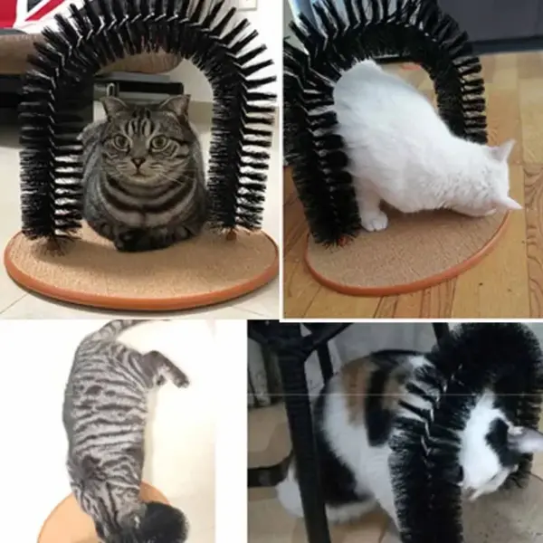 Katzenspielzeug Bogen Selbst Grooming Pamper Katze mit einer Massage Pflege Reibbürste mit Kratzpad Spielzeug für Katzen Interaktives Spielzeug - Image 6