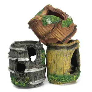Aquarium-Ausrüstung, Zubehör, Glas, Aquarium, Landschaftsbau, Dekoration, Kunstharz, Kunsthandwerk, künstliche antike Fässer, Aquarium-Dekoration