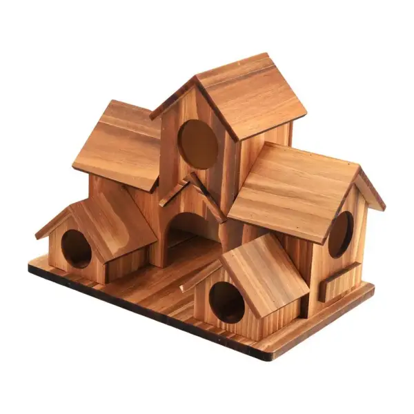 Bird House Room Wood Families Bluebird Finch Hanging Birdhouse For Garden Waterproof And Wear-resistant Pet Supplies - Image 4