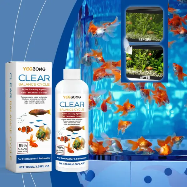 Aquarium clarifier; clean aquarium stains and sludge, clear water control algal growth - Image 3