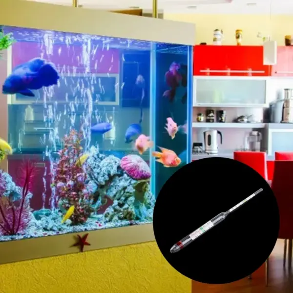 Aquarium-Glas-Hydrometer, Fisch für Wassertemperatur-Thermometer für Salzwasser-Meeresaquarien, Bereich 1,000–1,060 - Image 9