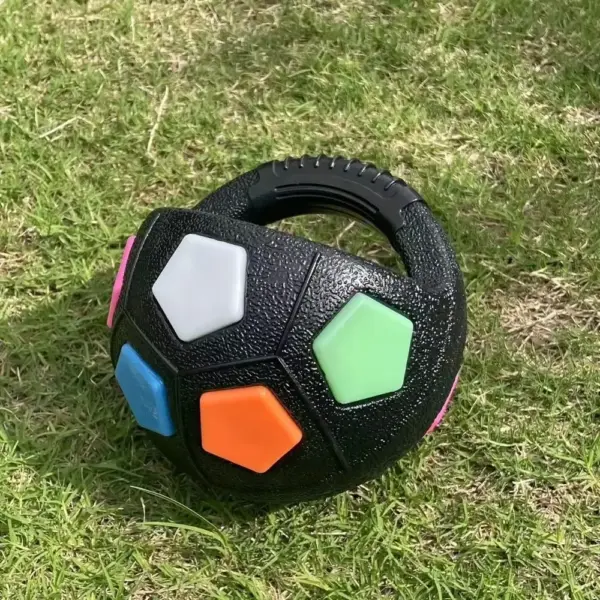 Tier-Hundespielzeug, Fußball, langlebig, TPR, interaktives Katzenballspielzeug mit Griff, Zähneknirschen und Training - Image 10