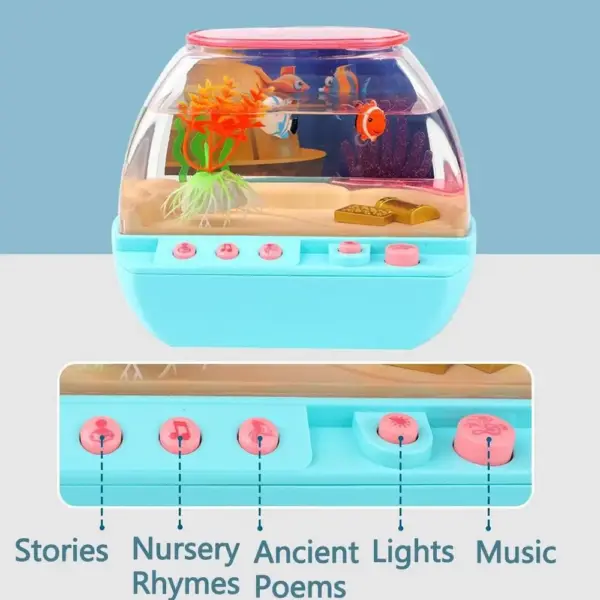 Creative Artificial Aquarium Toy Cartoon Lovely Mini Simulation Fish Tank with Music Electric Music Interactive Aquarium Toys - Image 4