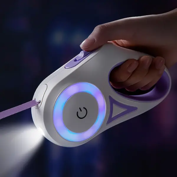 LED Retractable Dog Leash with light for Puppies Small Medium big Dogs Cats Pet Harness straps collar Accessories 3m 5m roulette - Image 3