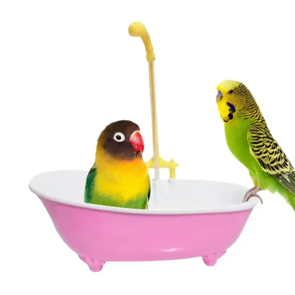 Parrot Automatic IntelligentBath Bird Shower Bathtub Supplies Blue Cute Plastic Cage AccessoriesHousehold Accessory Bird Bath - Image 4