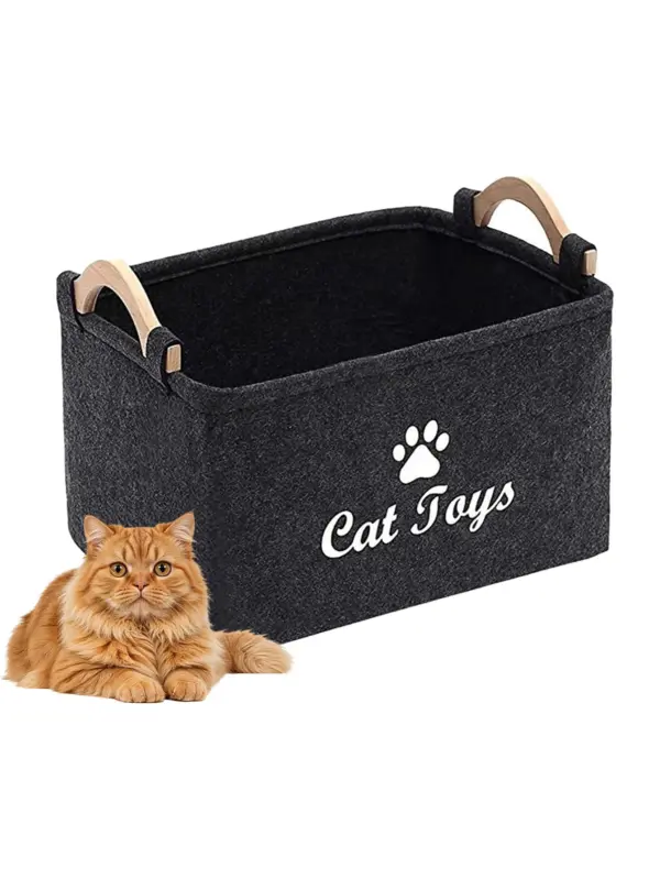 Filz Haustier Spielzeug Box Katze und Hund Spielzeug Lagerung Box Haustier Box Spielzeug Lagerung Box, geeignet für Die Organisation Von Haustier Liefert Kragen Zubehör - Image 13