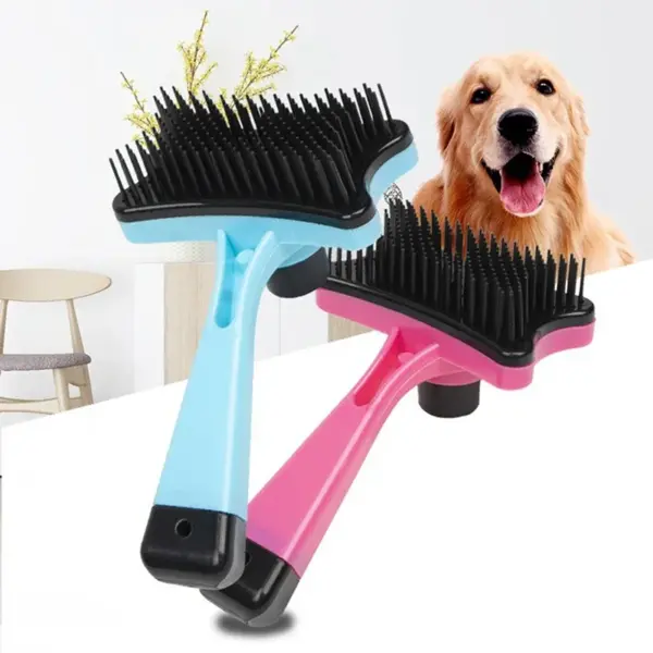 Hundebürste, Katzenpflegebürste, selbstreinigend, statisch frei, Massagekamm, stabil, dickere Borsten, Heimtierbedarf zum Entfernen von losem Fell - Image 11