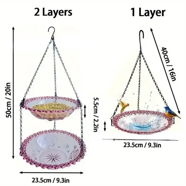 New Bird Flower Shaped Hanging Bird Feeder Birdbath For Garden Yard Farm Supplies Hummingbird Feeder Supplies Birdbath Bird Bath - Image 16