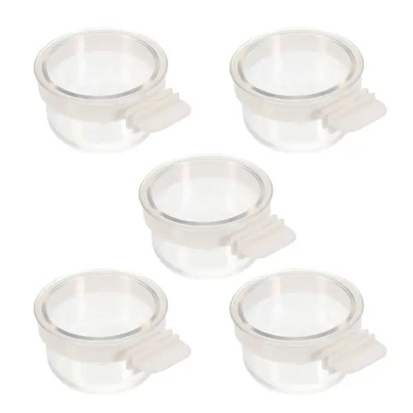 5 Pcs Bird Food Box Acrylic Cage Feeder Parrot Water Transparent Multi Function Household Bowl Safe Material Small Birds Pet - Image 7